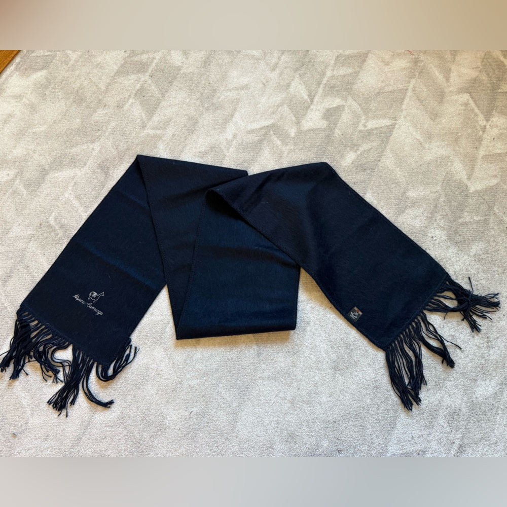NWOT Classic Black Alpaca Scarf with Fringe (NEW WITHOUT TAGS) - Picture 2 of 5